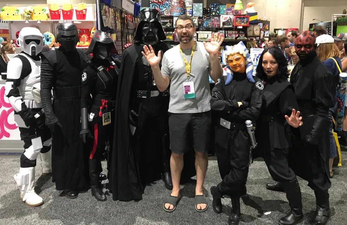 Dov making friends at San Diego Comic Con 2019.